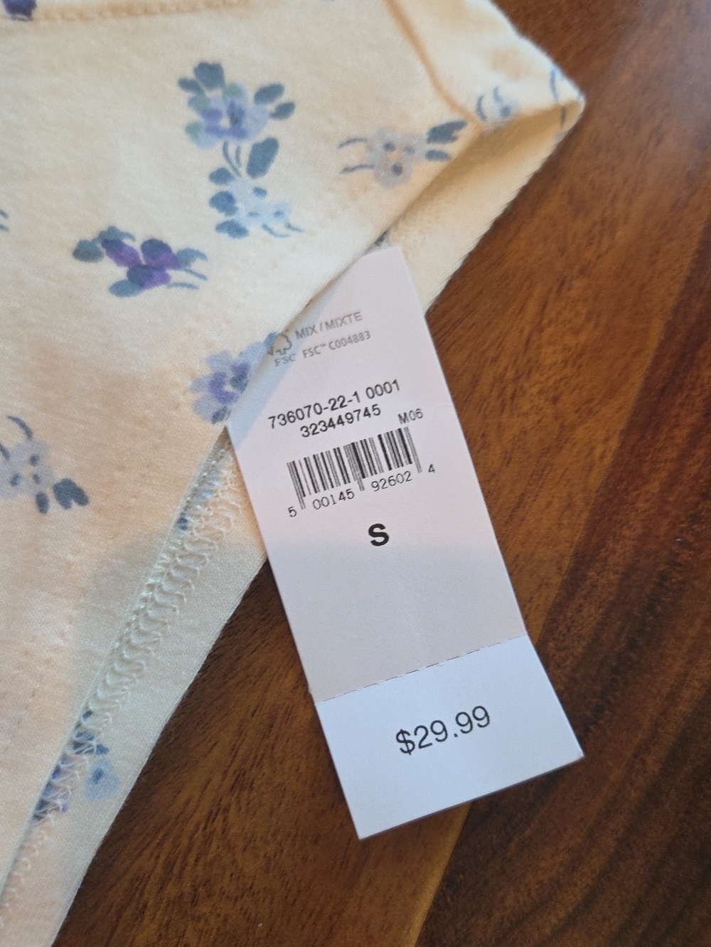 GAP Boatneck Tank Top Light Blue Floral - Picture 6 of 10